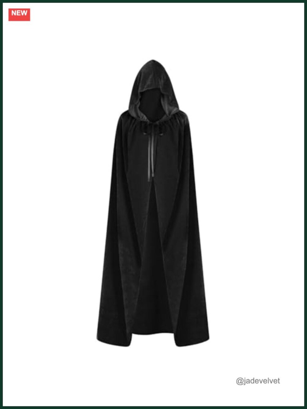 Velvet Hooded Cape Cloak for Halloween Witch Vampire Wizard Cosplay Costume